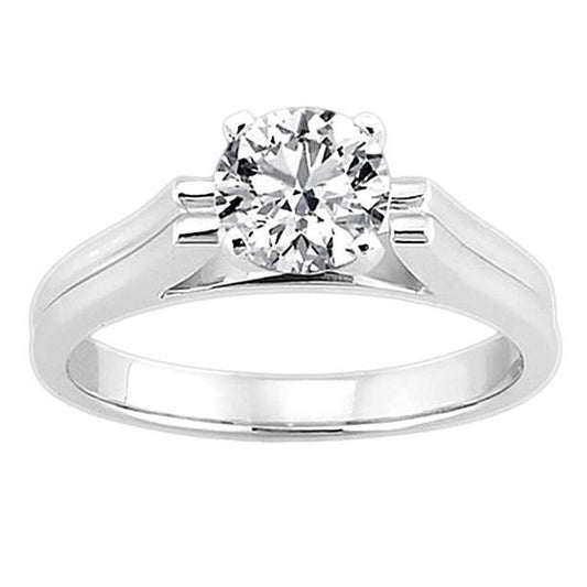 Anello Solitario Con Genuino Diamante Da 2.50 Carati In Oro Bianco Nuovo