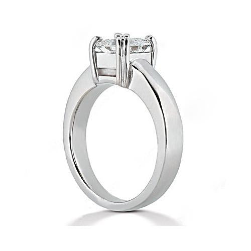 Anello Solitario Con Genuino Diamante Taglio Principessa 0.75 Ct. Oro Bianco 14K Novità