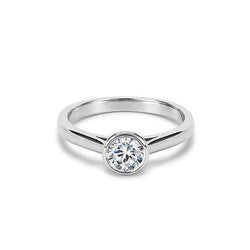 Anello Solitario Con Genuino Diamanti A Taglio Rotondo Scintillante Con Castone Da 1.50 Ct