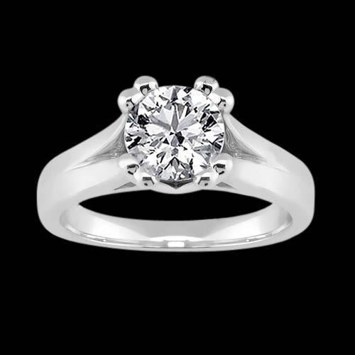 Anello Solitario Con Gioielli In Oro Bianco Con Naturale Diamanti A 3 Carati