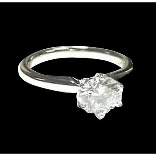 Anello Solitario Con Naturale Diamante Da 1 Carato In Oro Bianco 14K