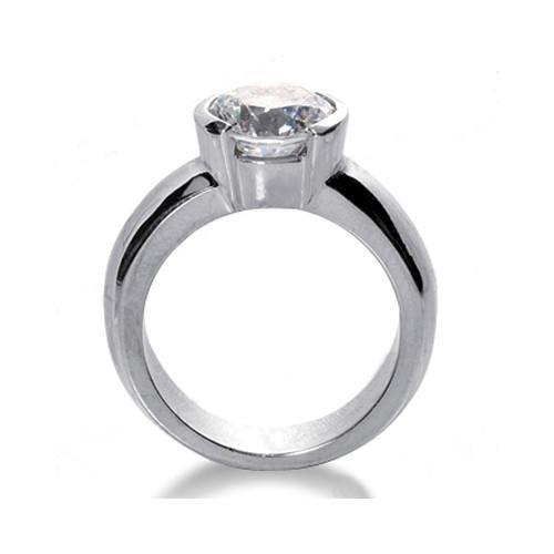 Anello Solitario Con Vero Diamante 1.01 Ct. Oro Bianco 14K