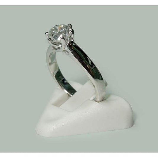 Anello Solitario Con Vero Diamante Da 1.30 Carati In Oro Bianco 14K