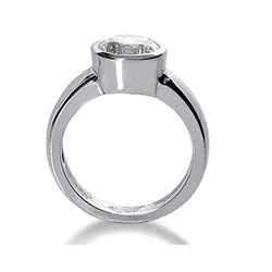 Anello Solitario Con Vero Diamante Da 4.02 Carati In Oro Bianco 14K