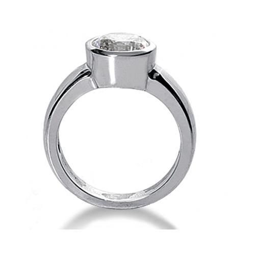 Anello Solitario Con Vero Diamante Da 4.02 Carati In Oro Bianco 14K
