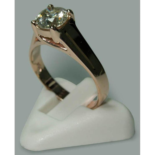 Anello Solitario Con Vero Diamante Rotondo Da 2 Carati. Nuovo Oro Rosa 14K