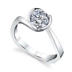 Anello Solitario Con Vero Diamante Scintillante Taglio Brillante Da 2.50 Ct