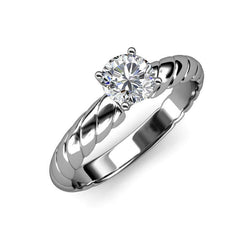 Anello Solitario Con Vero Diamante Taglio Brillante Rotondo 2 Carati