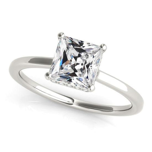 Anello Solitario Cuscino Vecchio Minatore Vero Diamante Gambo Affusolato 3,50 Carati