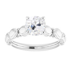 Anello Solitario Da Donna Anniversario Con Naturale Diamante Taglio Antico Rotondo 2 Carati