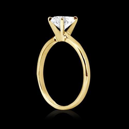 Anello Solitario Da Matrimonio Con Genuino Diamante Da 0,50 Carati In Oro Giallo 14K