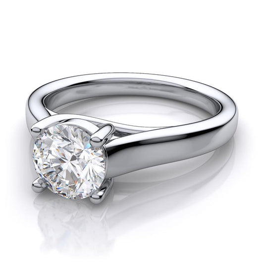 Anello Solitario Di Fidanzamento Con Naturale Diamante Rotondo Da 1 Carato Gioielli In Oro Bianco