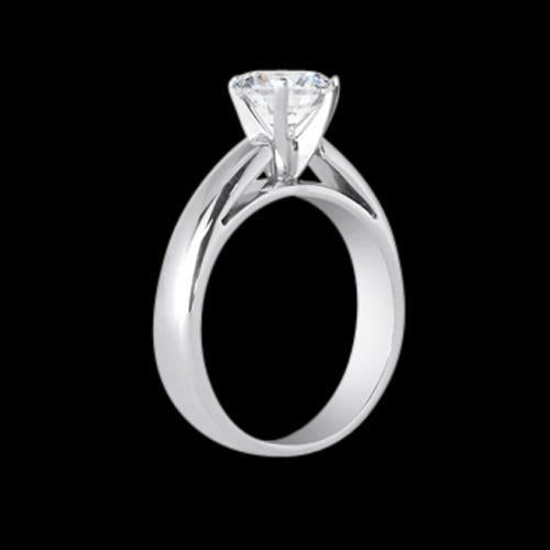 Anello Solitario Donna 3 Carati Con Naturale Diamanti Cattedrale Incastonatura In Oro Bianco