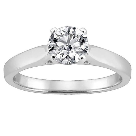 Anello Solitario Genuino Diamante Incastonato Cattedrale 1.50 Carati Oro Bianco 14K