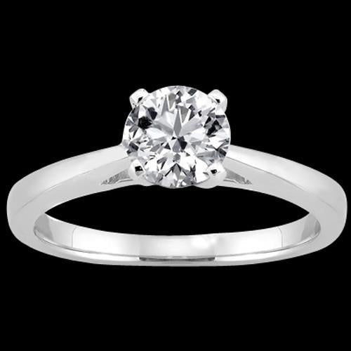 Anello Solitario Genuino Diamante Incastonato Cattedrale 1.50 Carati Oro Bianco 14K