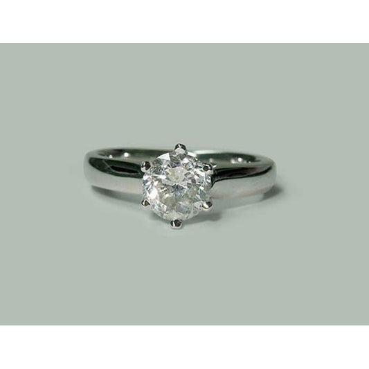 Anello Solitario Genuino Diamante Oro Bianco Gioielli 1.31 Carati Novità
