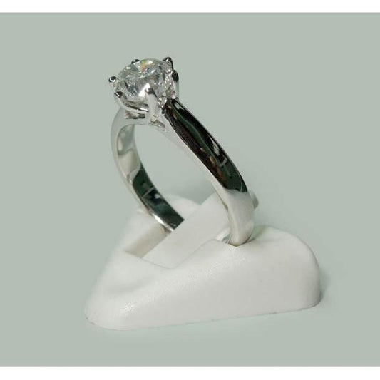 Anello Solitario Genuino Diamante Oro Bianco Gioielli 1.31 Carati Novità