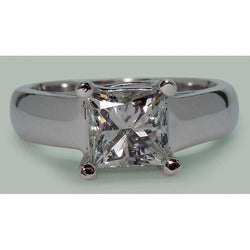 Anello Solitario Genuino Diamante Principessa