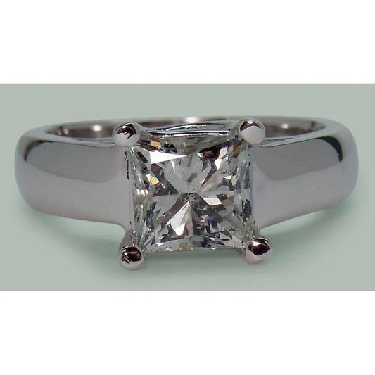 Anello Solitario Genuino Diamante Principessa