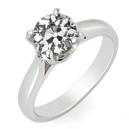Anello Solitario Il Giro Old Mine Cut Naturale Diamante Ladies Jewelry 2 Carati