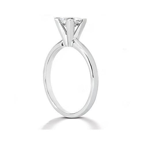 Anello Solitario In Oro Bianco Con Vero Diamante Taglio Principessa 2.51 Ct.