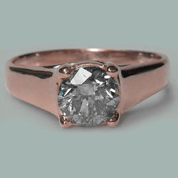 Anello Solitario In Oro Rosa Con Naturale Diamante Tondo Brillante Da 1.50 Carati