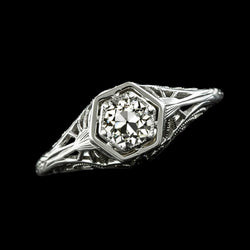 Anello Solitario In Stile Vintage Rotondo Con Genuino Diamante Europeo Antico 1.25 Carati
