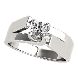 Anello Solitario Lady Old Mine Cut Genuino Diamante Split Shank 1 Carat