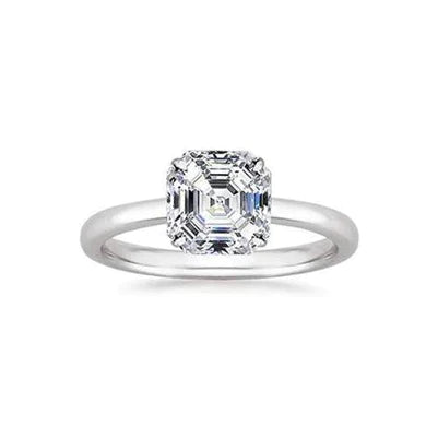 Anello Solitario Naturale Diamante Asscher