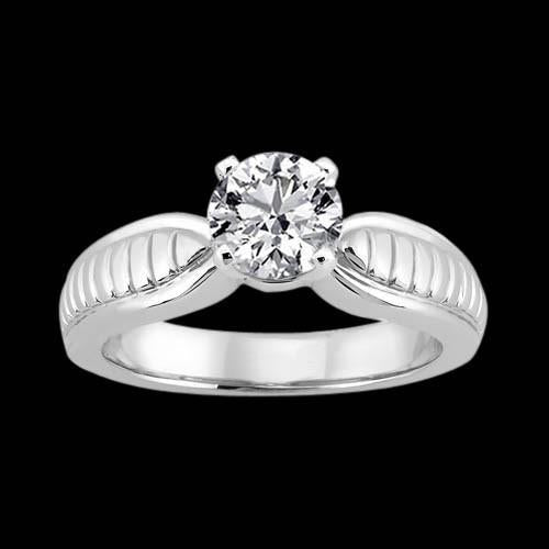 Anello Solitario Naturale Diamante Rotondo 2.51 Carati Gioielli Oro Bianco 14K