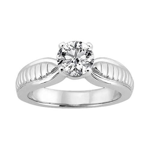 Anello Solitario Naturale Diamante Rotondo 2.51 Carati Gioielli Oro Bianco 14K