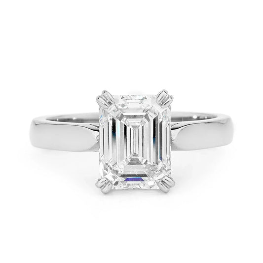 Anello Solitario Naturale Diamante Smeraldo