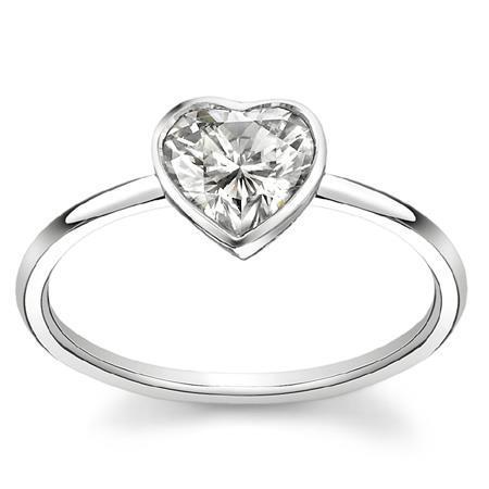Anello Solitario Per Anniversario Con Genuino Diamante Solitario Da 1.50 Ct A Forma Di Cuore