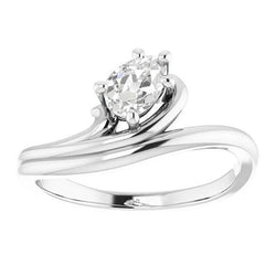 Anello Solitario Pera Vecchio Minatore Naturale Diamante Gambo Ritorto 2 Carati
