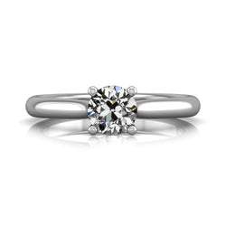 Anello Solitario Rotondo Con Naturale Diamanti A Taglio Antico In Miniera, Oro 14K, 1,5 Carati