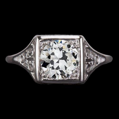 Anello Solitario Rotondo Vecchio Minatore Naturale Diamante Stile Vintage 2 Carati