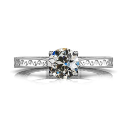 Anello Solitario Stile Antico Rotondo Vecchio Naturale Diamante Europeo 1,5 Carati