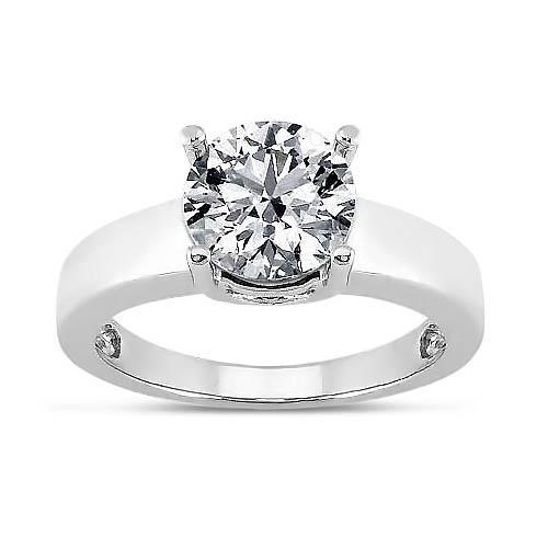 Anello Solitario Vero Diamante Tondo 1,50 Carati Oro Bianco 14K