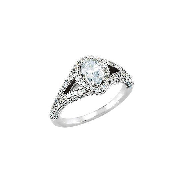 Anello Sparkling Halo Pear Genuino Diamond Anniversary Gambo Diviso 2.30 Carati