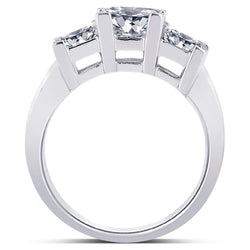 Anello Taglio Principessa Con Tre Pietre Per Anniversario Di Matrimonio Da 2 Carati Con Naturale Diamanti