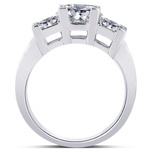 Anello Taglio Principessa Con Tre Pietre Per Anniversario Di Matrimonio Da 2 Carati Con Naturale Diamanti