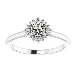 Anello Tondo Con Naturale Diamanti A Taglio Antico, Anello A Stella, Gioielli Da Donna, 2 Carati