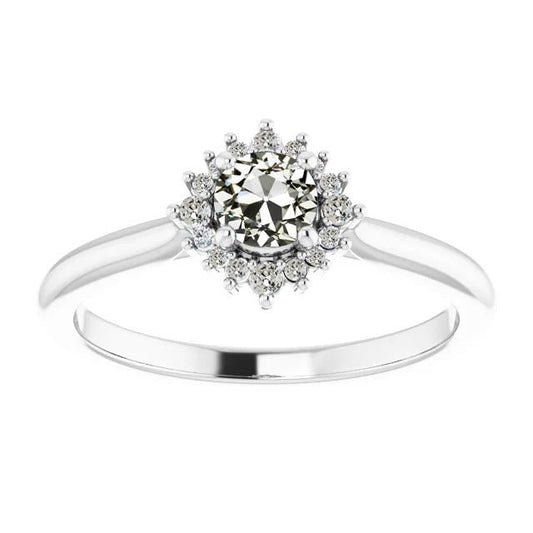 Anello Tondo Con Naturale Diamanti A Taglio Antico, Anello A Stella, Gioielli Da Donna, 2 Carati