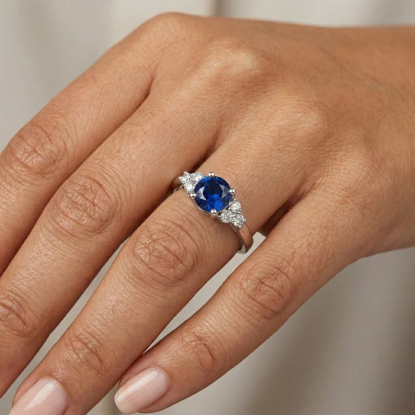 Anello Zaffiro Taglio Rotondo