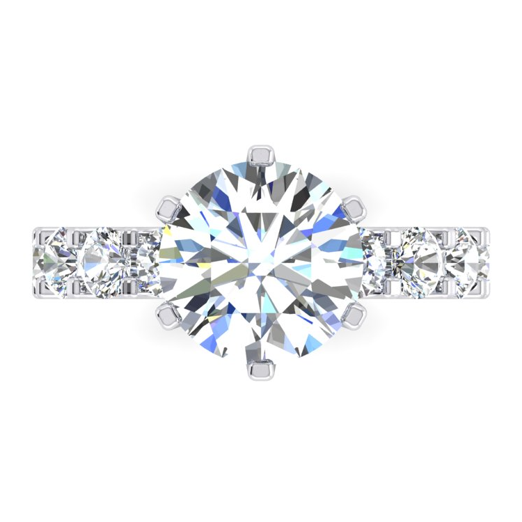 Anello Con Diamante Estratto Terra Naturale Con Gambo Stile Eternita