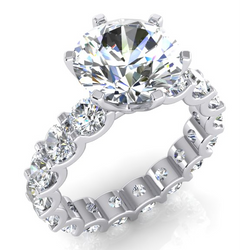 Anello Con Diamante Estratto Terra Naturale Con Gambo Stile Eternità