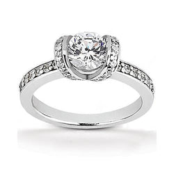 Anello Di Fidanzamento Con Genuino Diamante Da Donna Da 1,40 Ct In Oro Bianco 14K