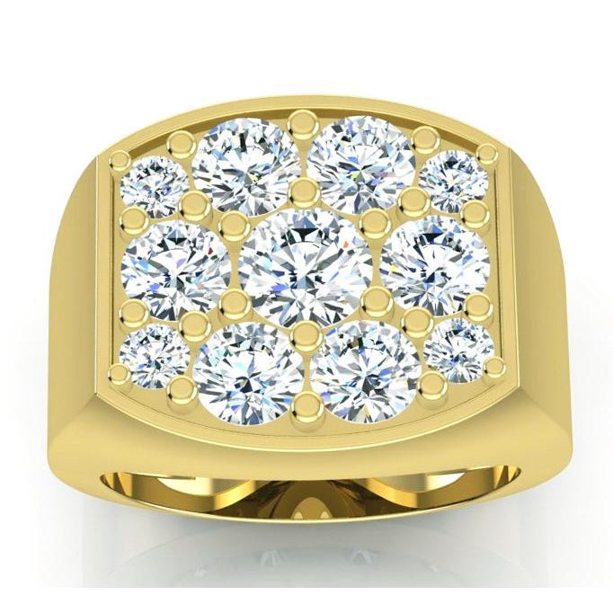 Anello Di Fidanzamento Da Uomo Con Naturale Diamanti Rotondi Da 2.80 Carati In Oro Bicolore 14K