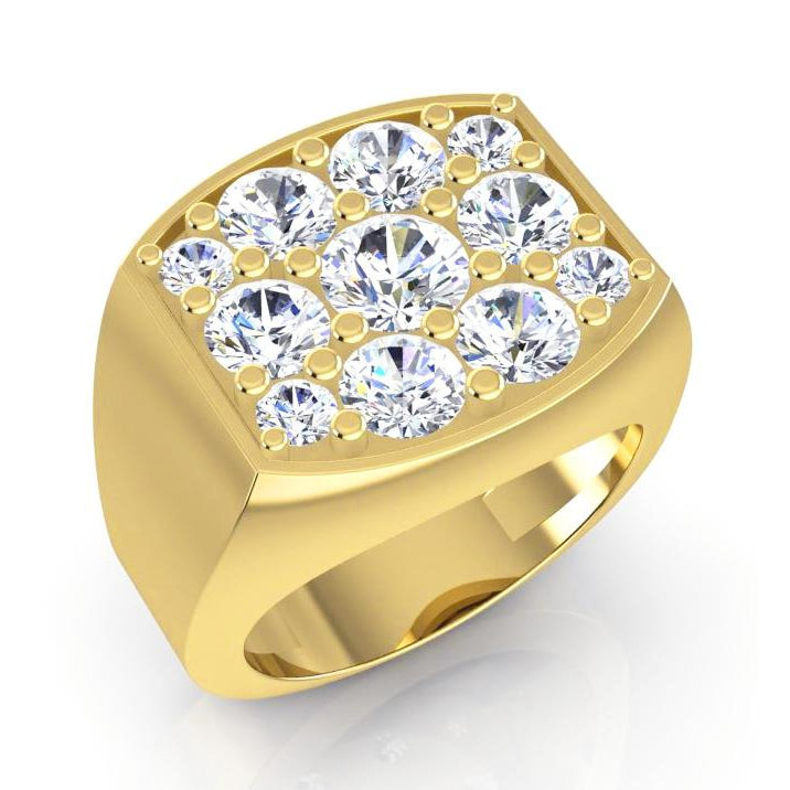 Anello Di Fidanzamento Da Uomo Con Naturale Diamanti Rotondi Da 2.80 Carati In Oro Bicolore 14K