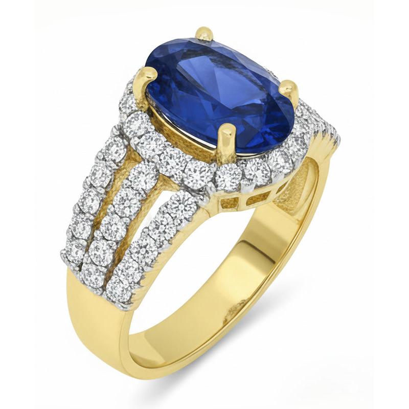 vero round diamante 3.50carati anello vista dall'alto
